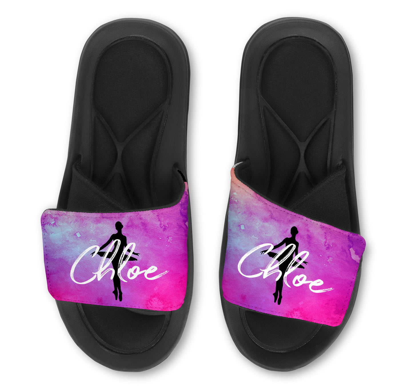 Ballerina Custom Slides / Sandals Watercolor Background