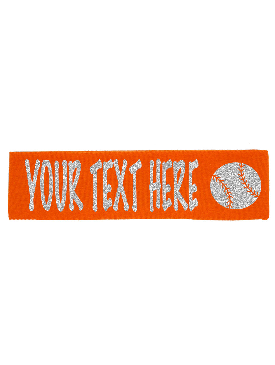 Custom Baseball Headband (Cotton/Lycra) - Sparkle Letters!