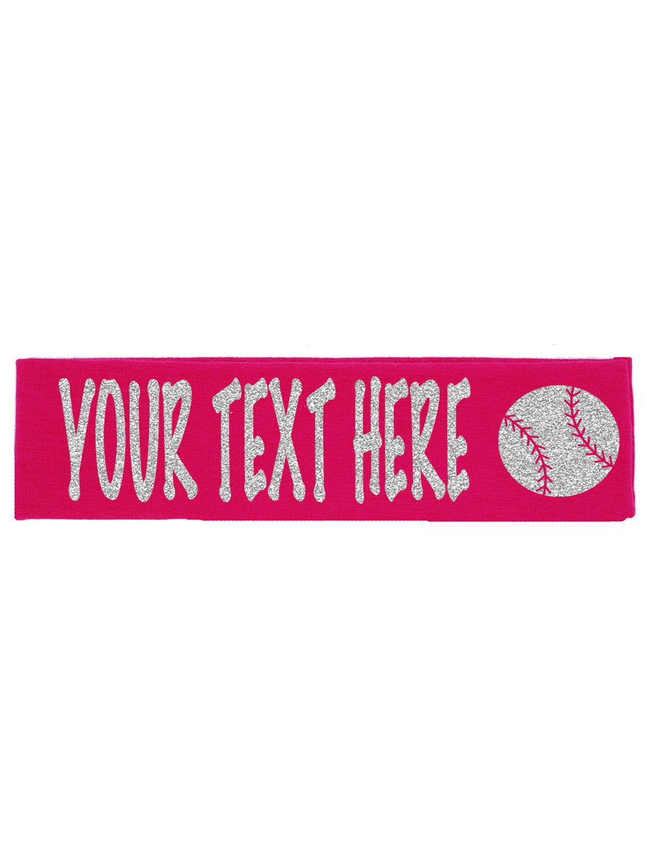 Custom Baseball Headband (Cotton/Lycra) - Sparkle Letters!