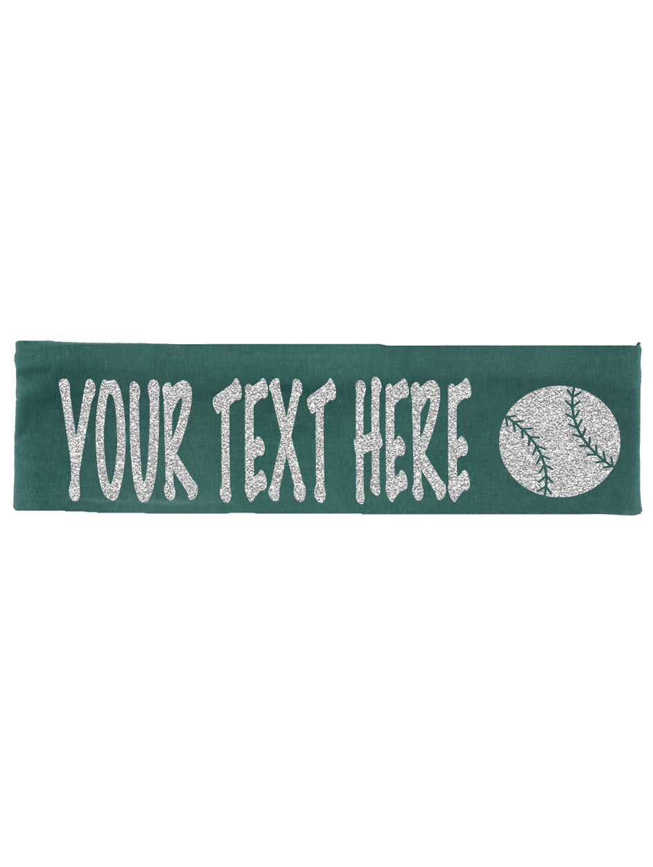 Custom Baseball Headband (Cotton/Lycra) - Sparkle Letters!