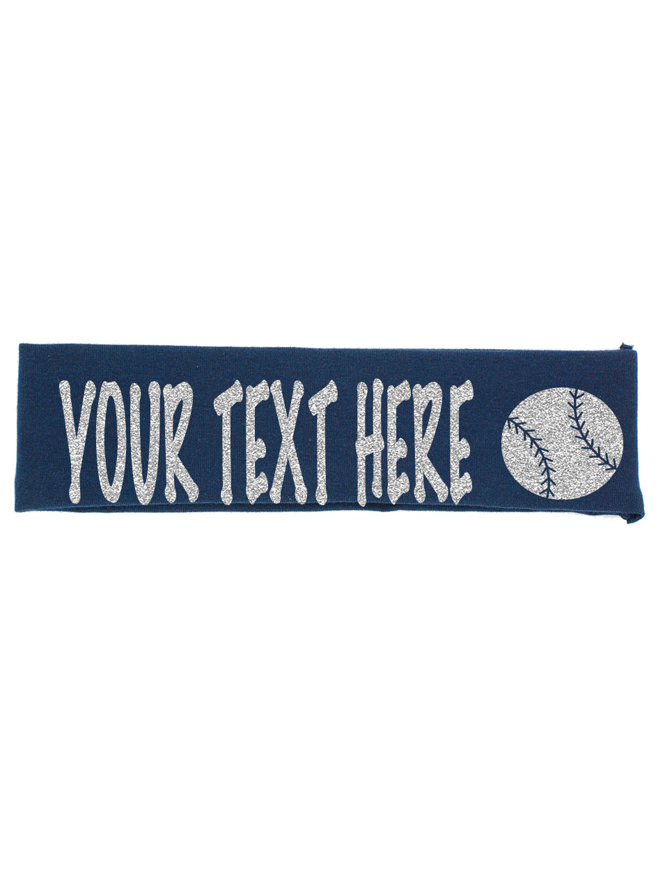 Custom Baseball Headband (Cotton/Lycra) - Sparkle Letters!