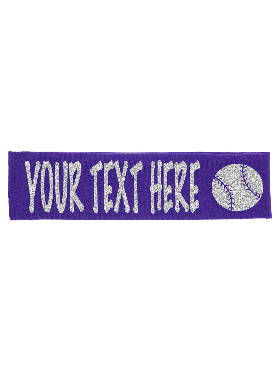 Custom Baseball Headband (Cotton/Lycra) - Sparkle Letters!