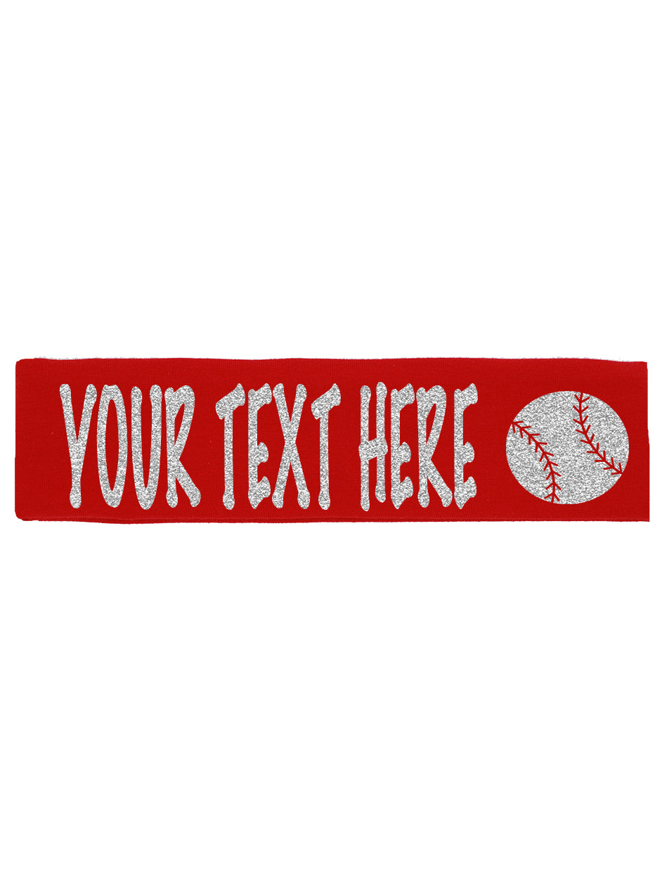 Custom Baseball Headband (Cotton/Lycra) - Sparkle Letters!