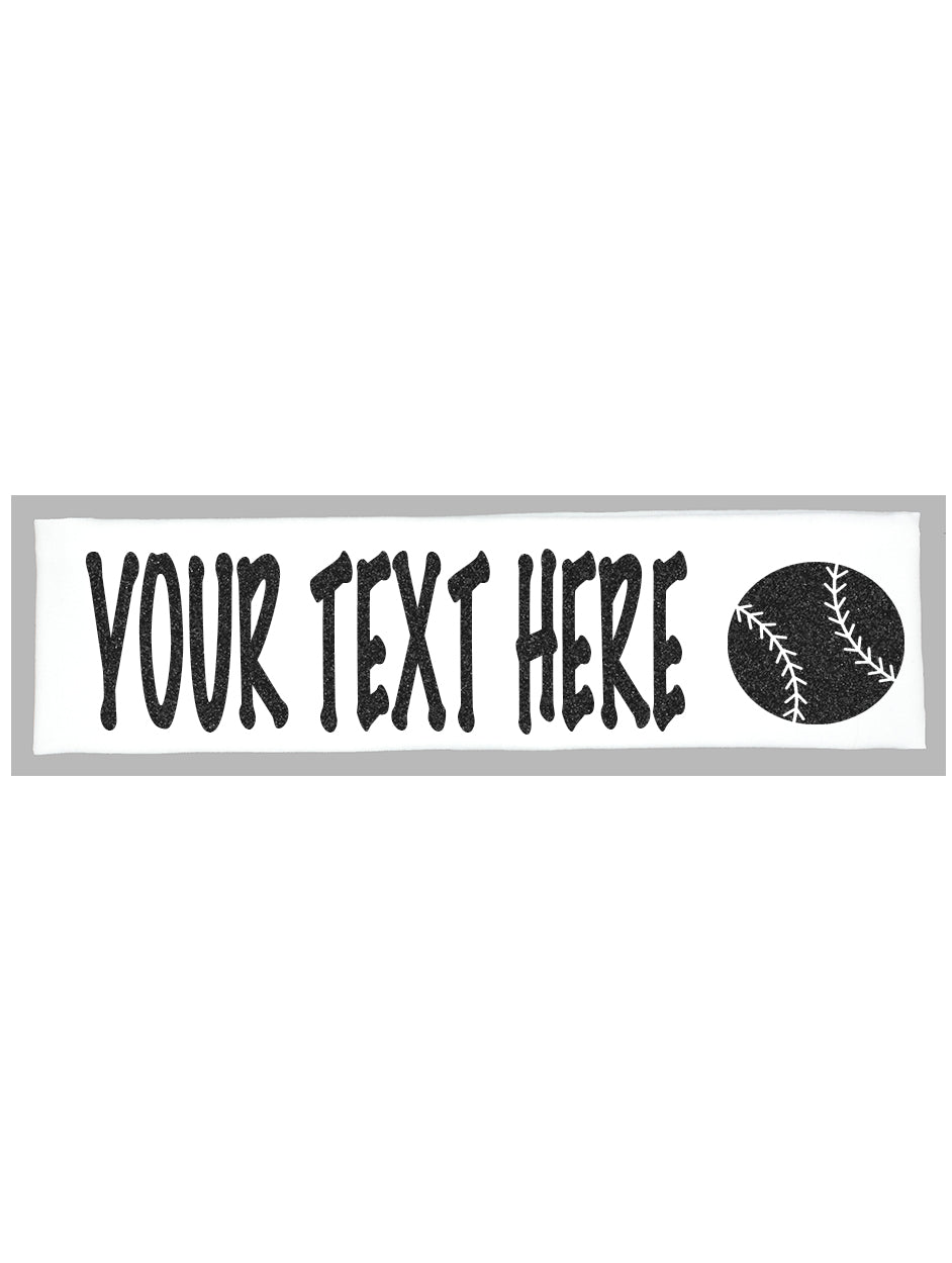 Custom Baseball Headband (Cotton/Lycra) - Sparkle Letters!
