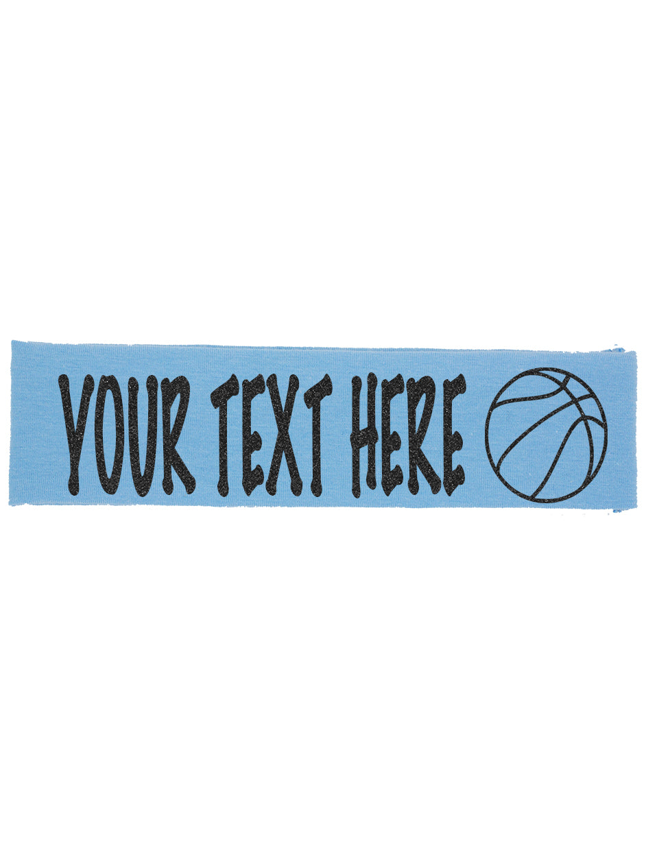 Custom Basketball Headband (Cotton/Lycra) - Sparkle Letters!