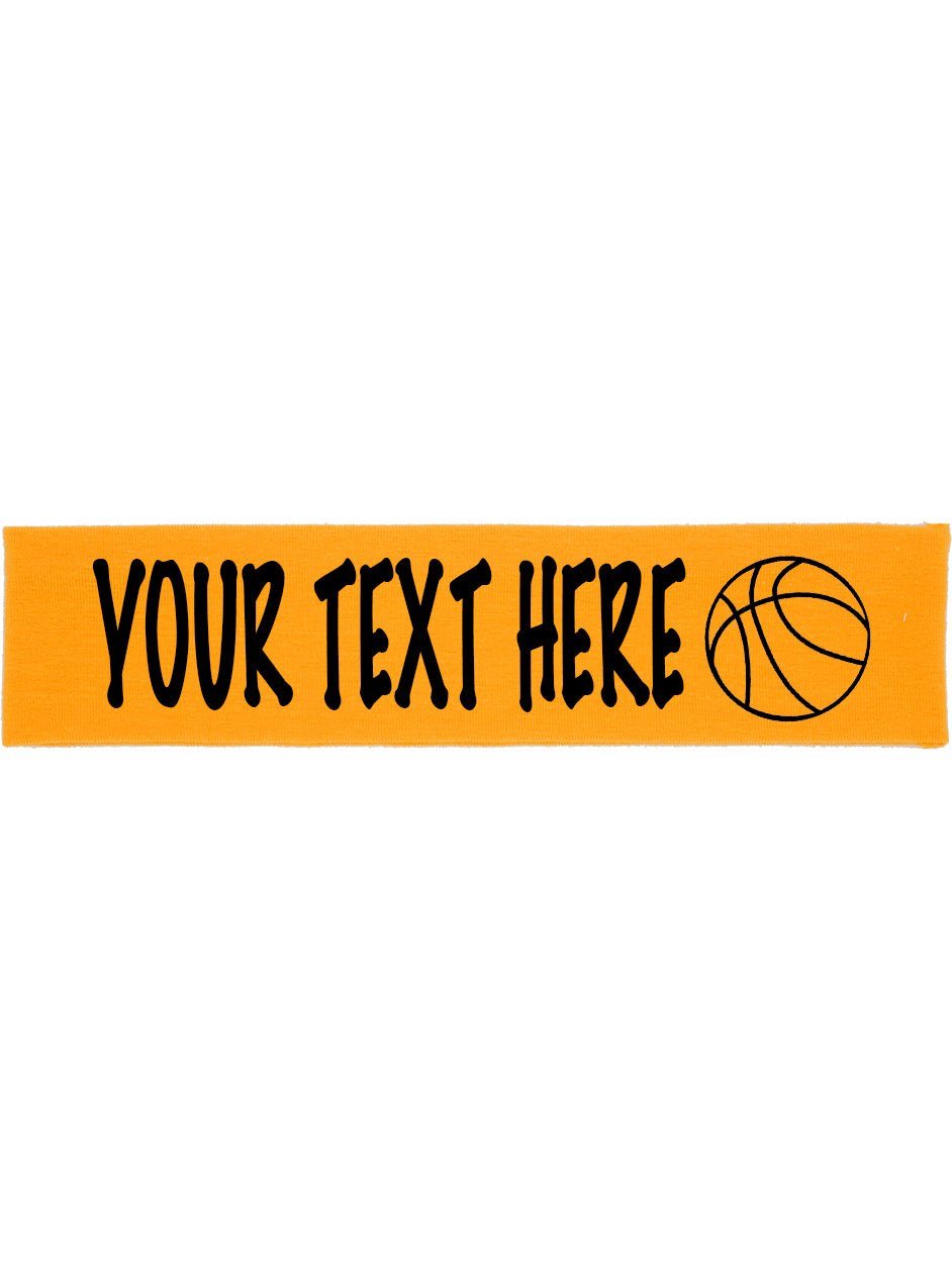 Custom BASKETBALL Cotton Headband - Flat (Non Sparkle) Letters!