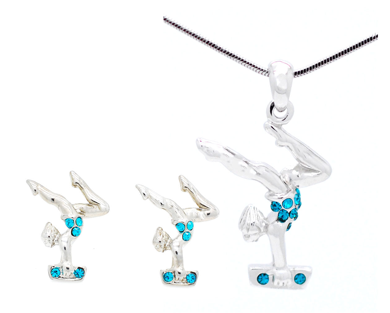 Gymnast Beam Necklace and POST Earring Set