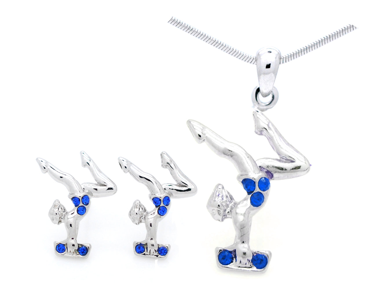 Gymnast Beam Necklace and POST Earring Set