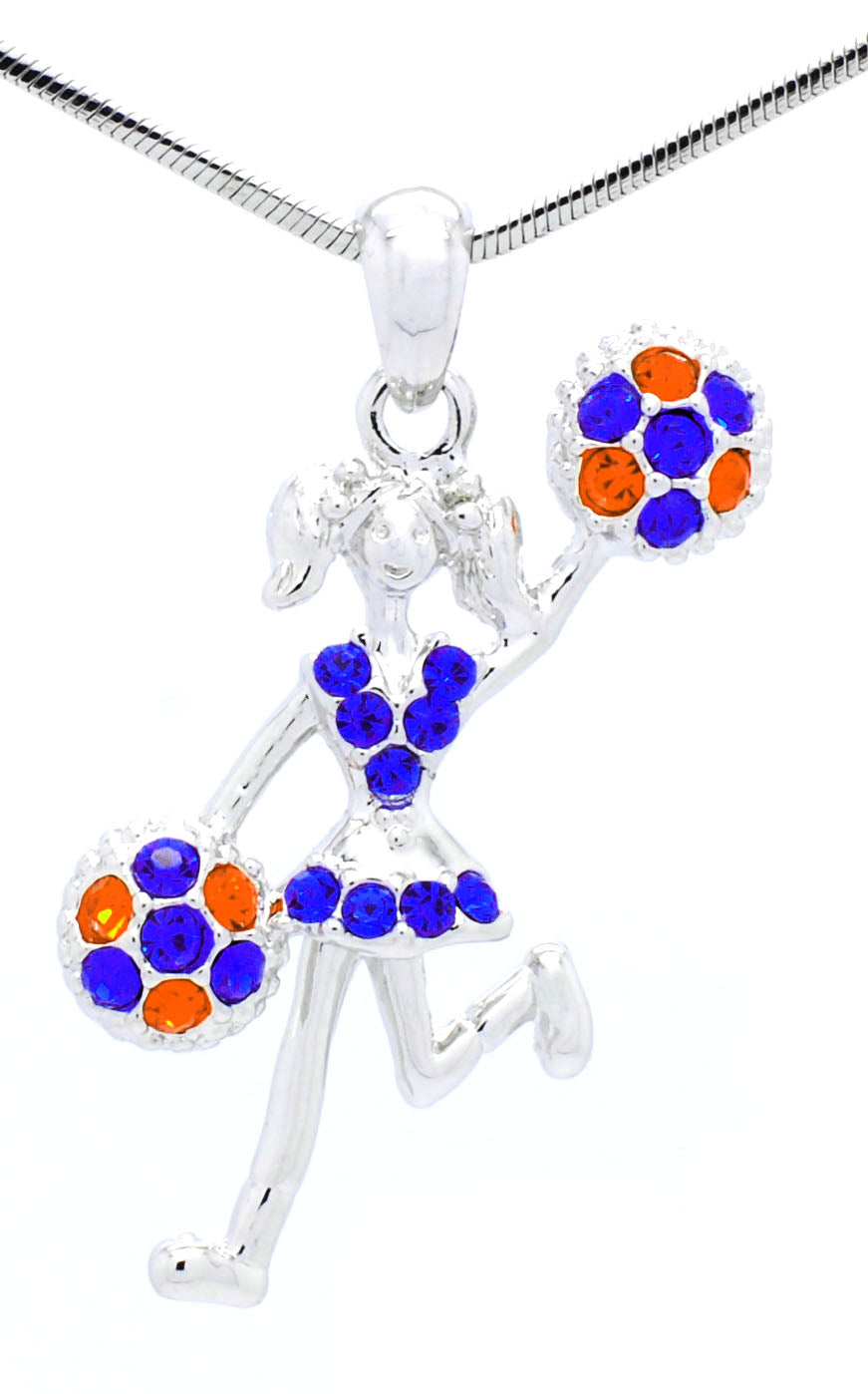Cheer Necklace - Poms Half - Two Tone