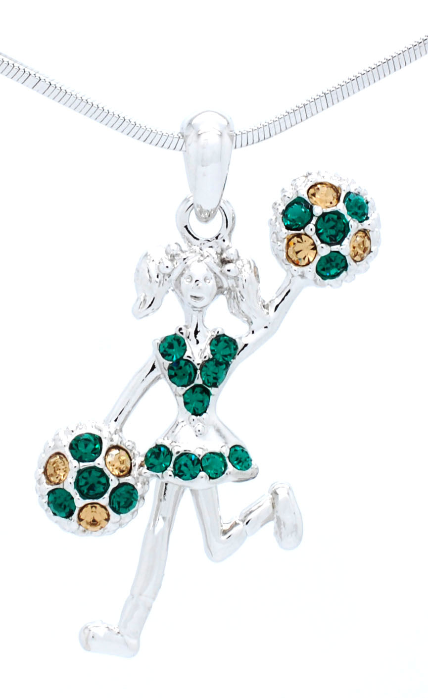 Cheer Necklace - Poms Half - Two Tone