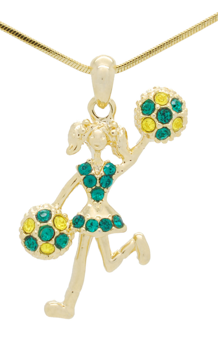 Cheer Necklace - Poms Half - Two Tone