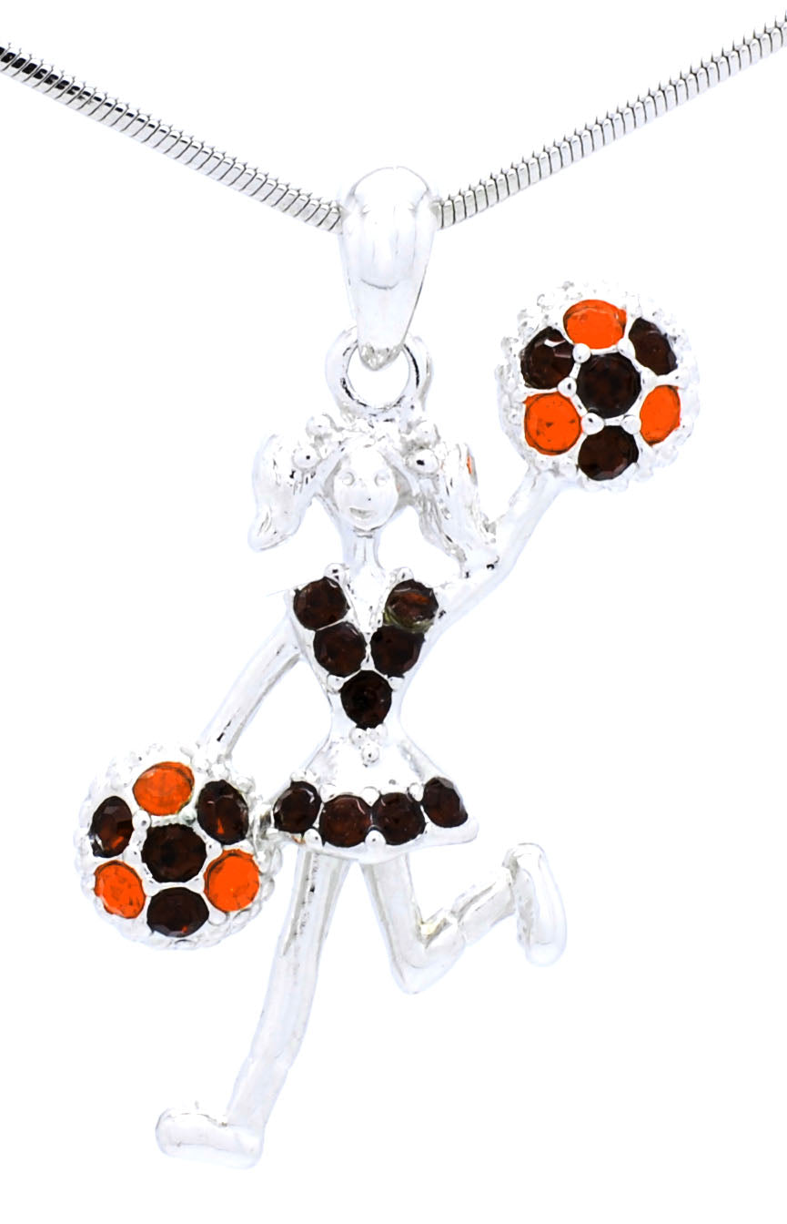 Cheer Necklace - Poms Half - Two Tone