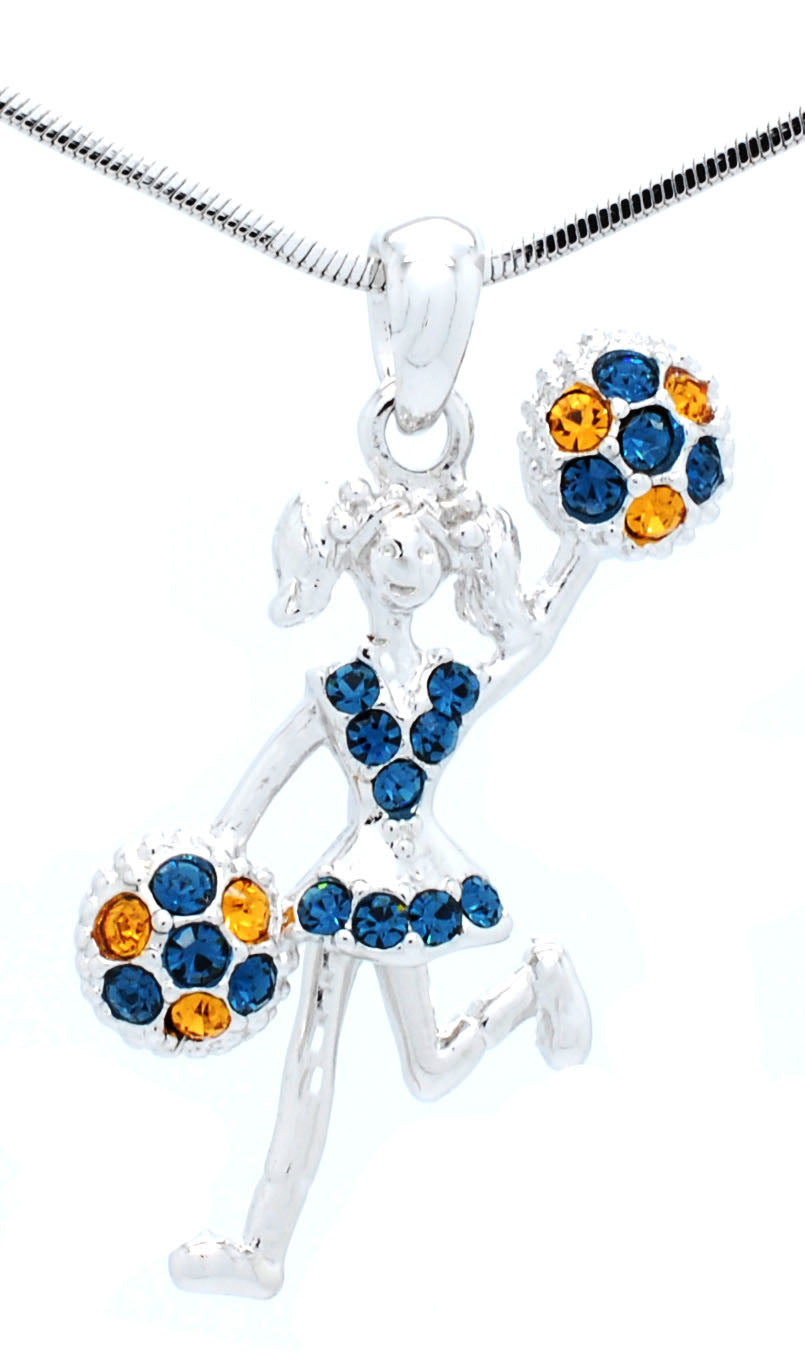 Cheer Necklace - Poms Half - Two Tone