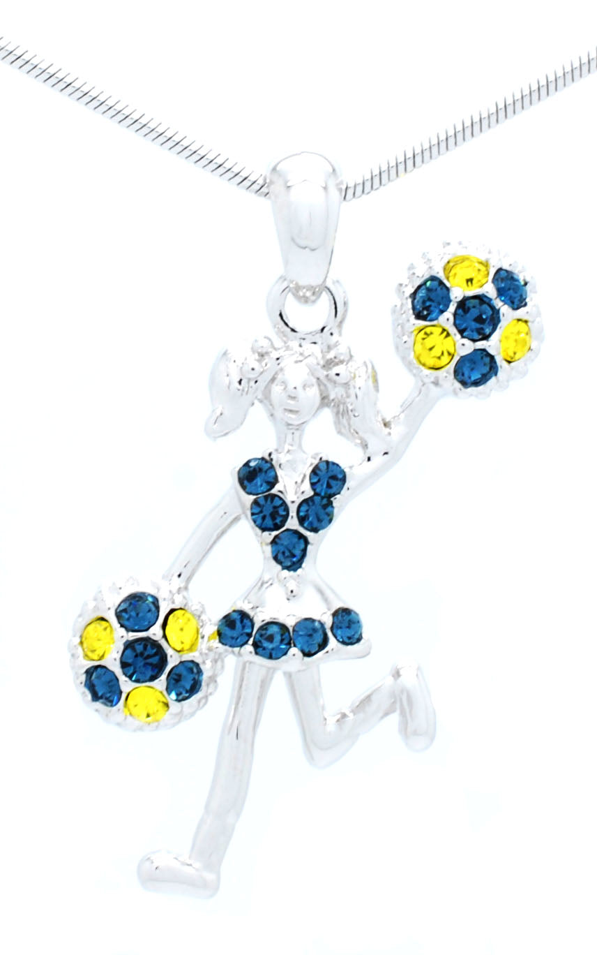 Cheer Necklace - Poms Half - Two Tone