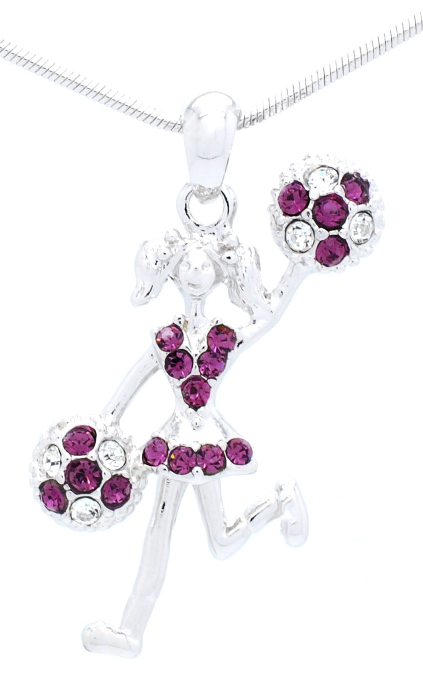 Cheer Necklace - Poms Half - Two Tone