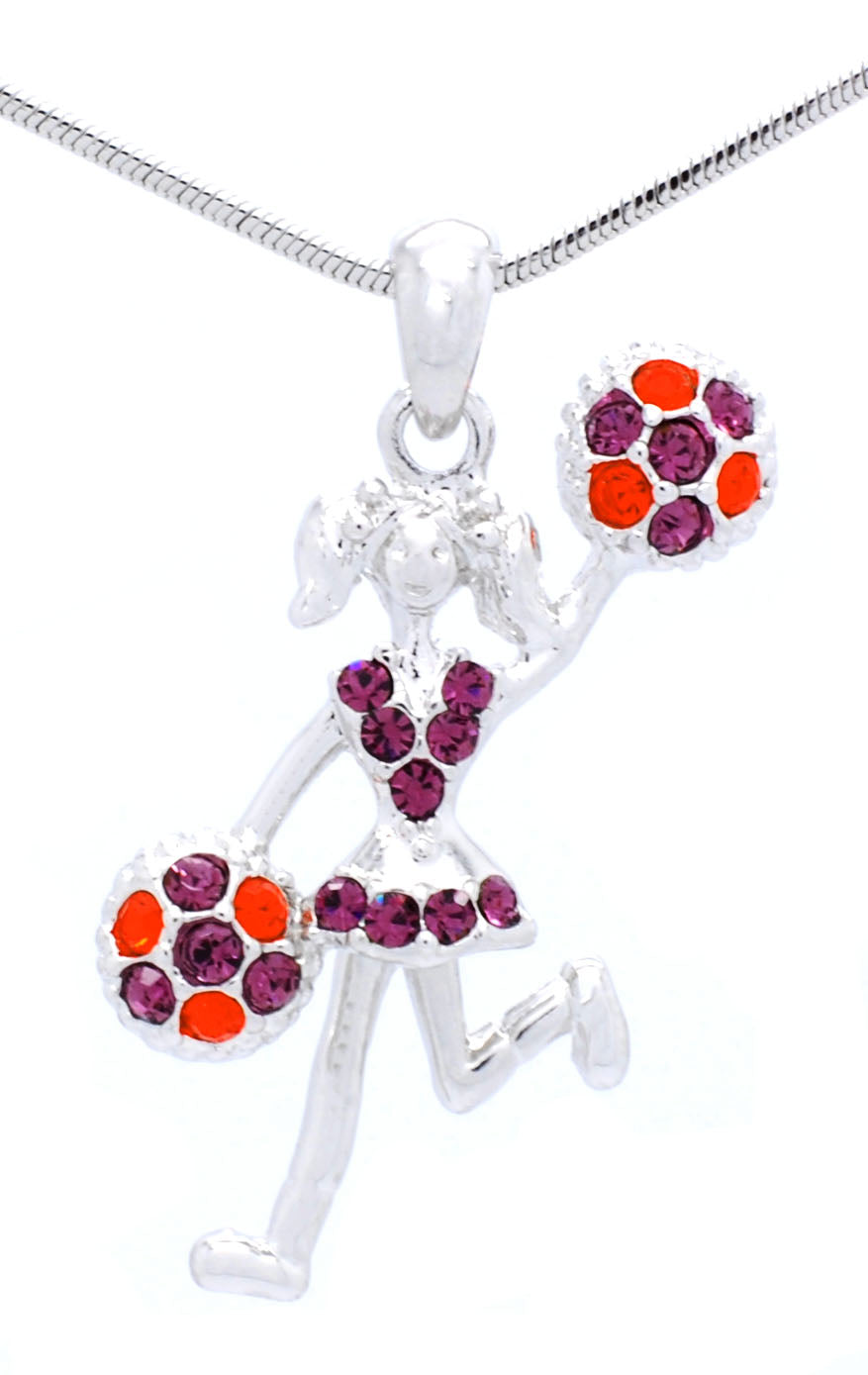 Cheer Necklace - Poms Half - Two Tone