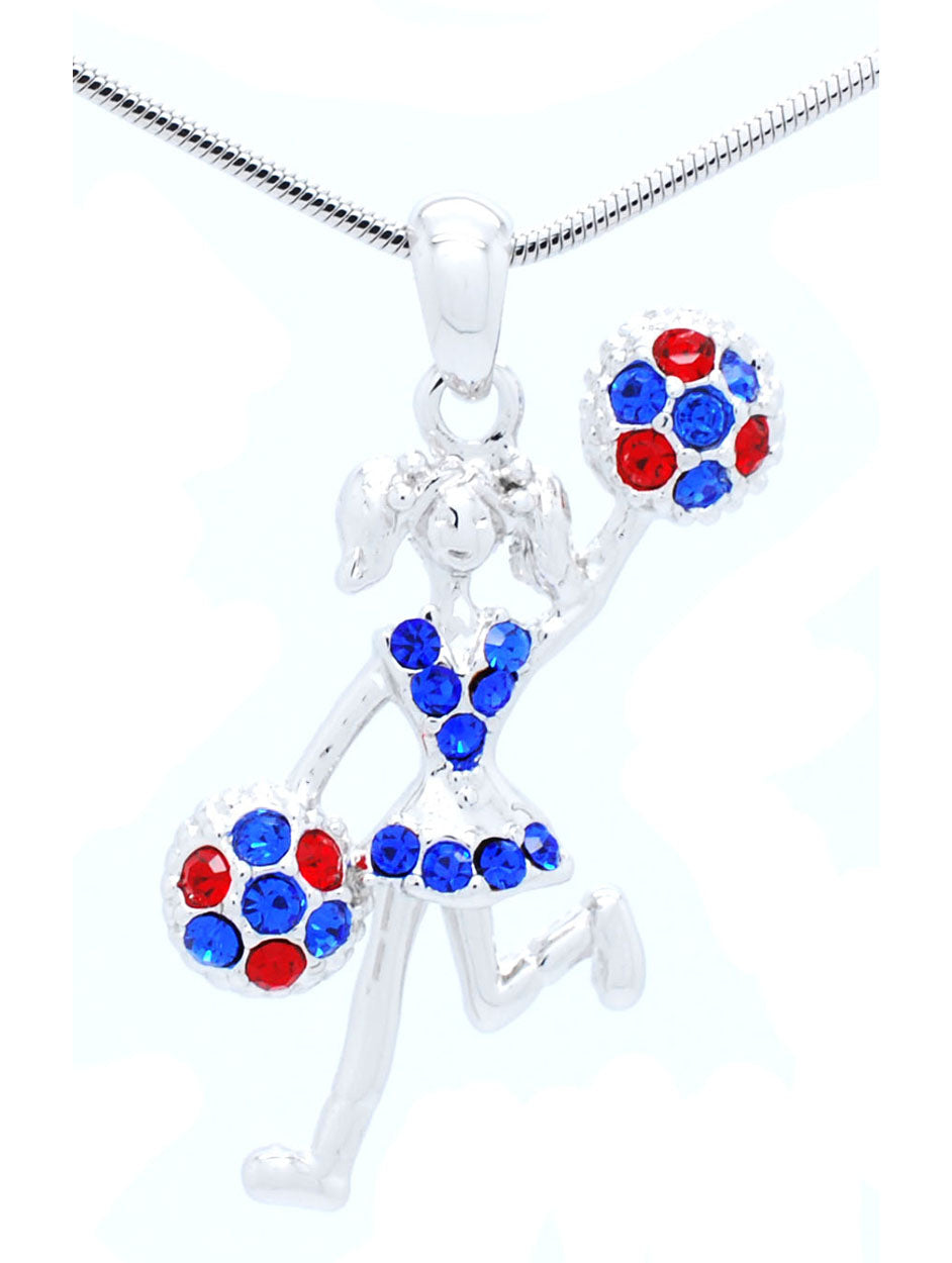 Cheer Necklace - Poms Half - Two Tone