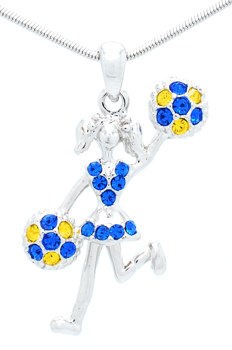 Cheer Necklace - Poms Half - Two Tone