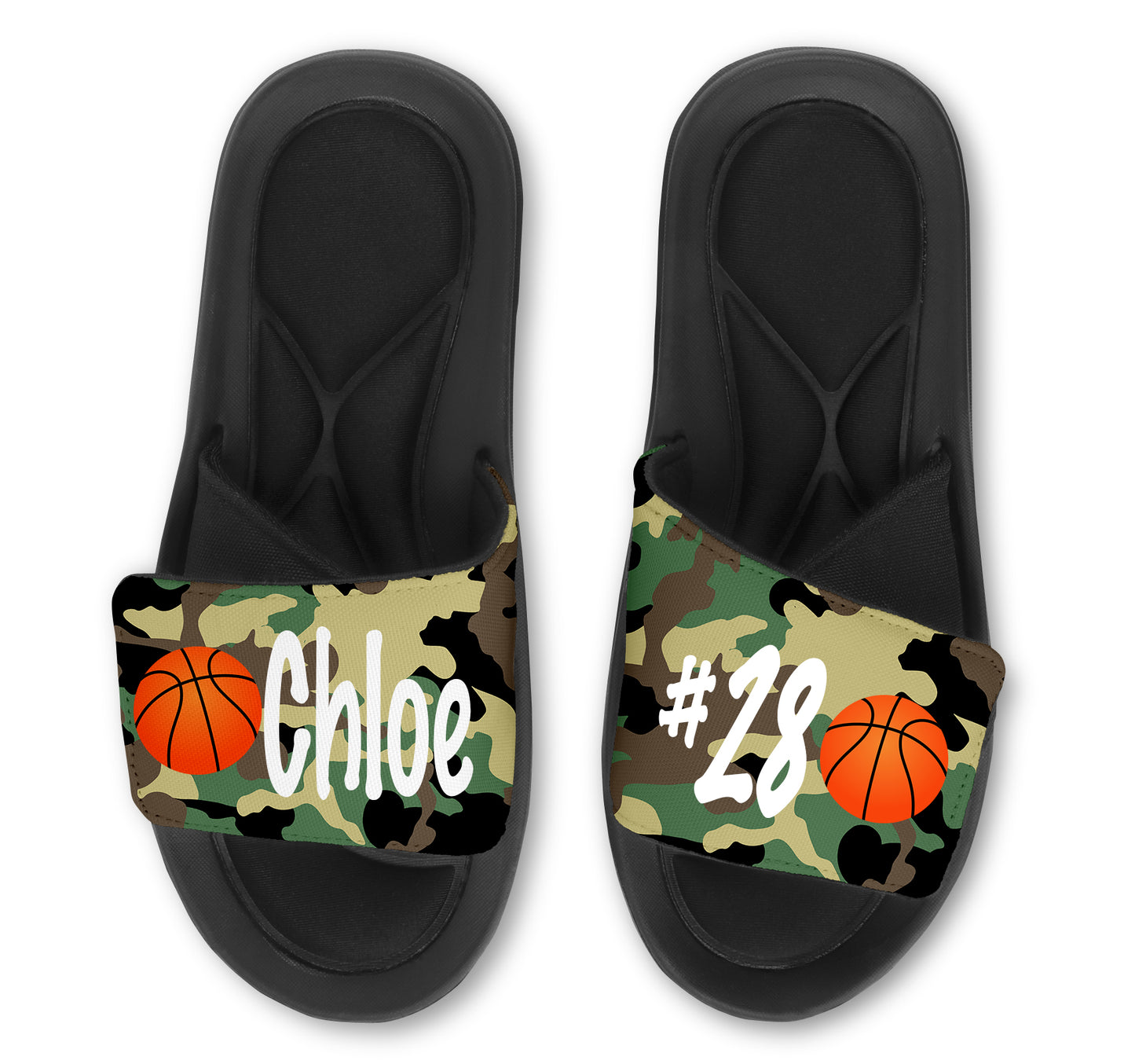 Basketball Custom Slides / Sandals - Camo
