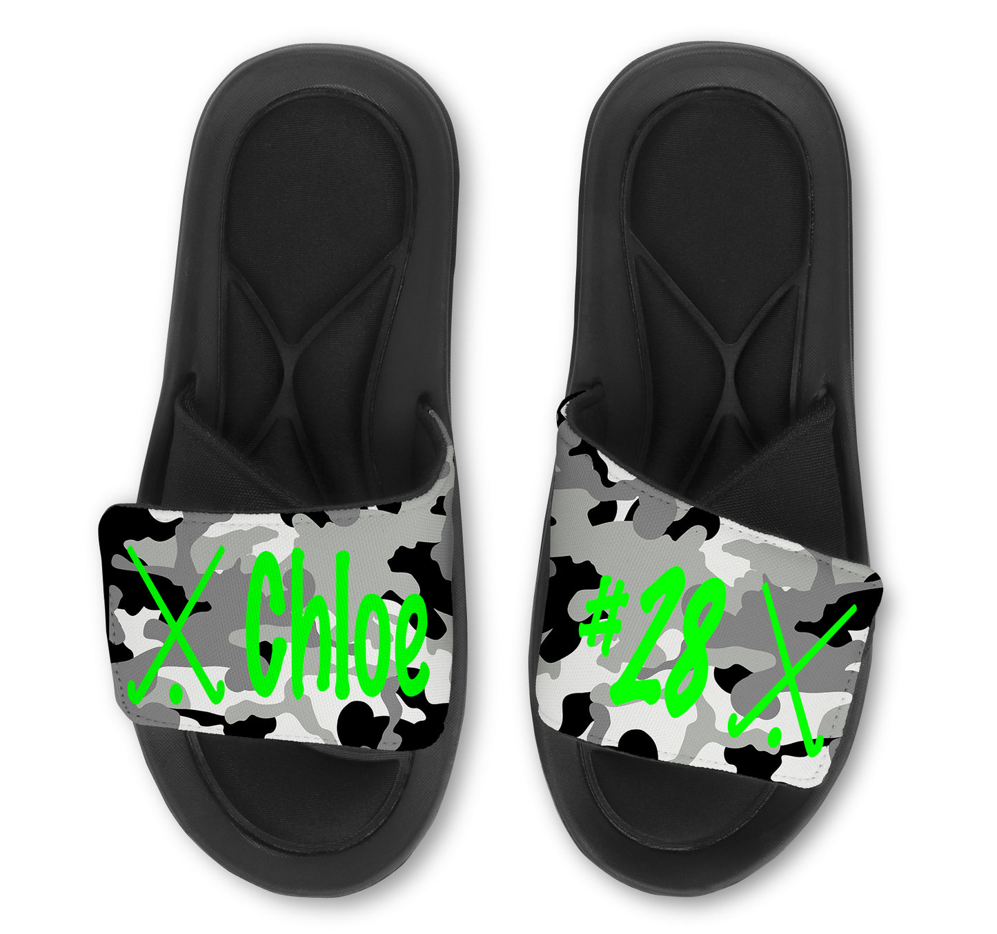 Field Hockey Custom Slides / Sandals - Camo