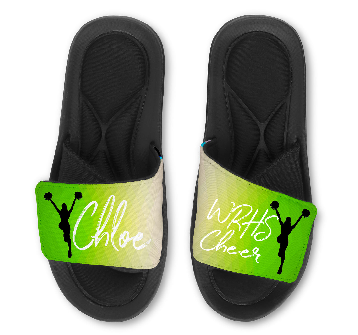 CHEER Abstract Custom Slides / Sandals - Choose your Background!