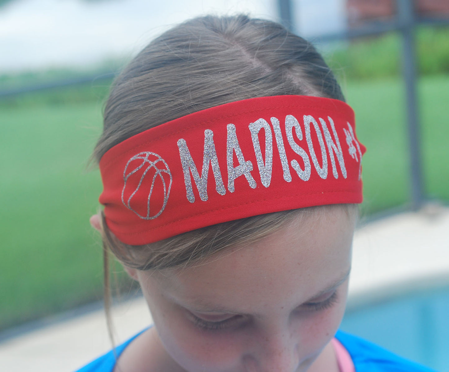 Personalized FOOTBALL TIE Headband - Sparkle Letters!