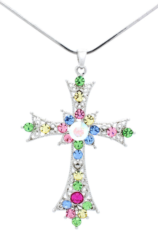 Deluxe Lace Cross Necklace - Large