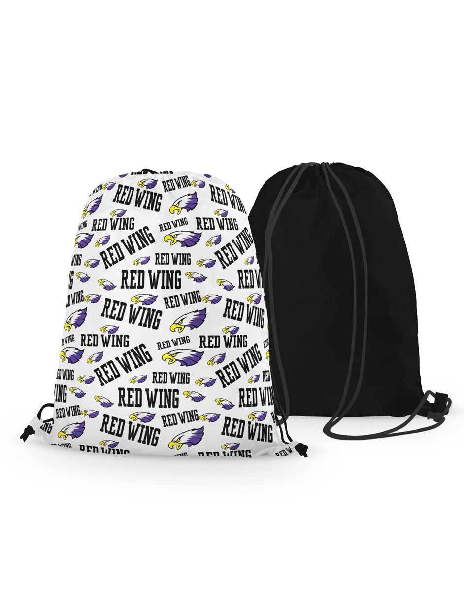 Drawstring Bag - Red Wing Repeating Logo - Personalized