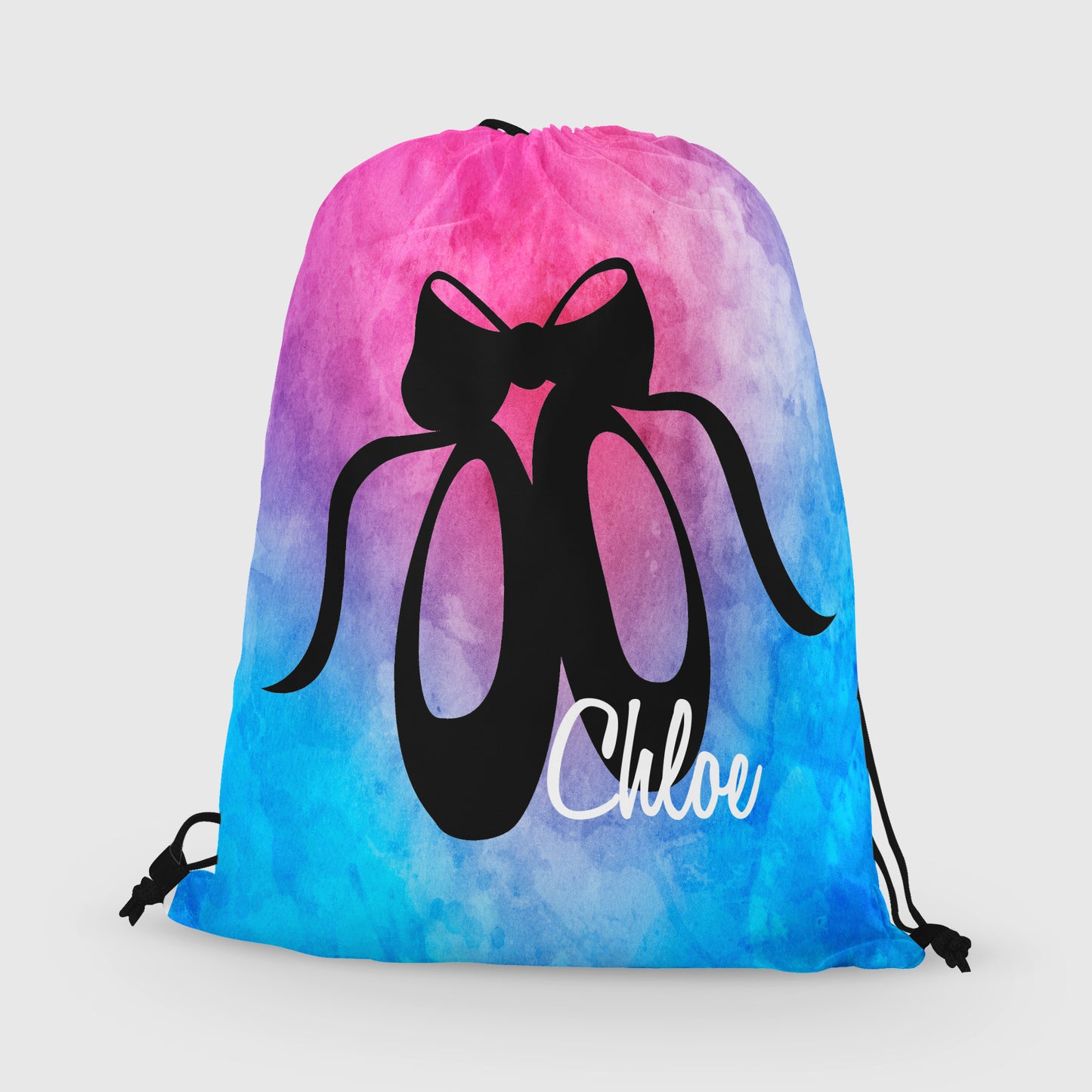 Personalized Ballet Drawstring Bag, Custom Dancer Drawstring Backpack Bag