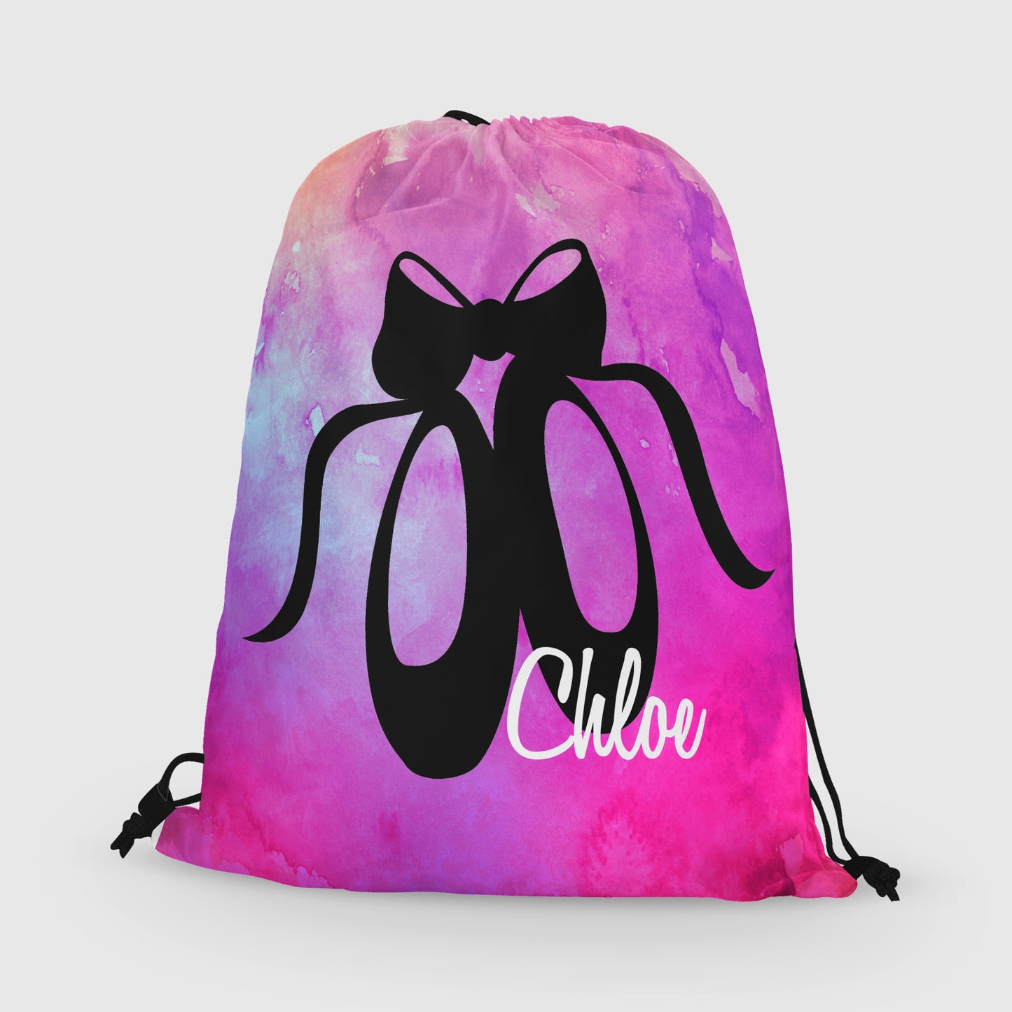 Personalized Ballet Drawstring Bag, Custom Dancer Drawstring Backpack Bag