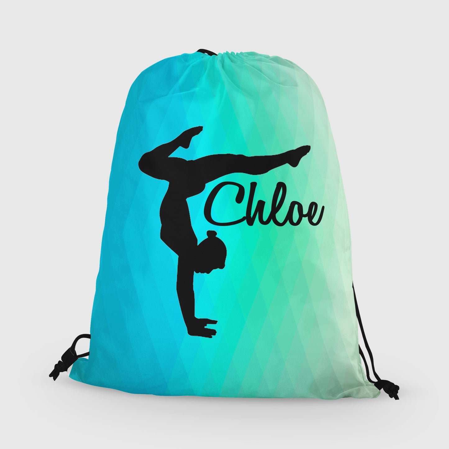 Personalized Gymnast Drawstring Bag, Custom Gymnast Beam Drawstring Backpack Bag