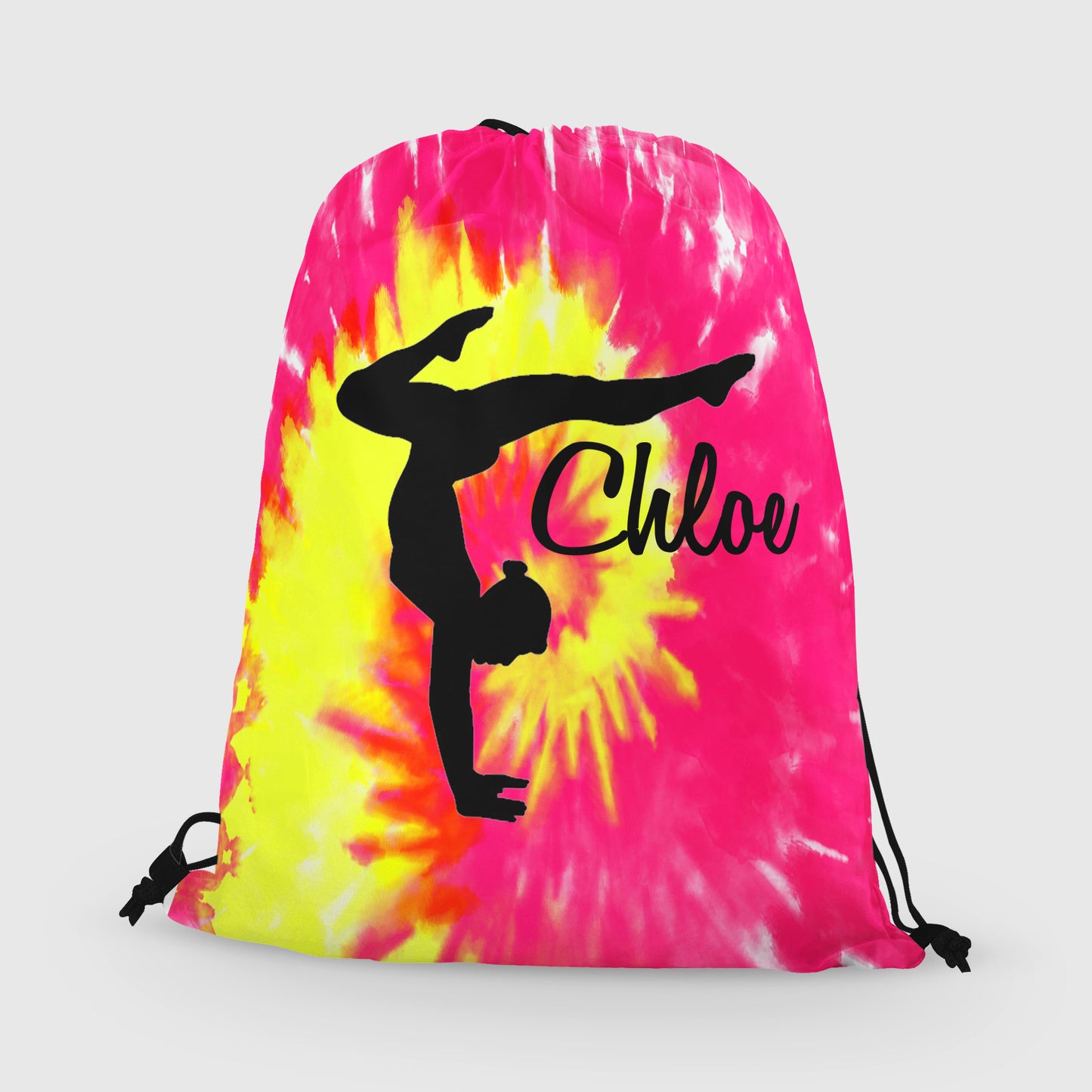 Personalized Gymnast Drawstring Bag, Custom Gymnast Beam Drawstring Backpack Bag