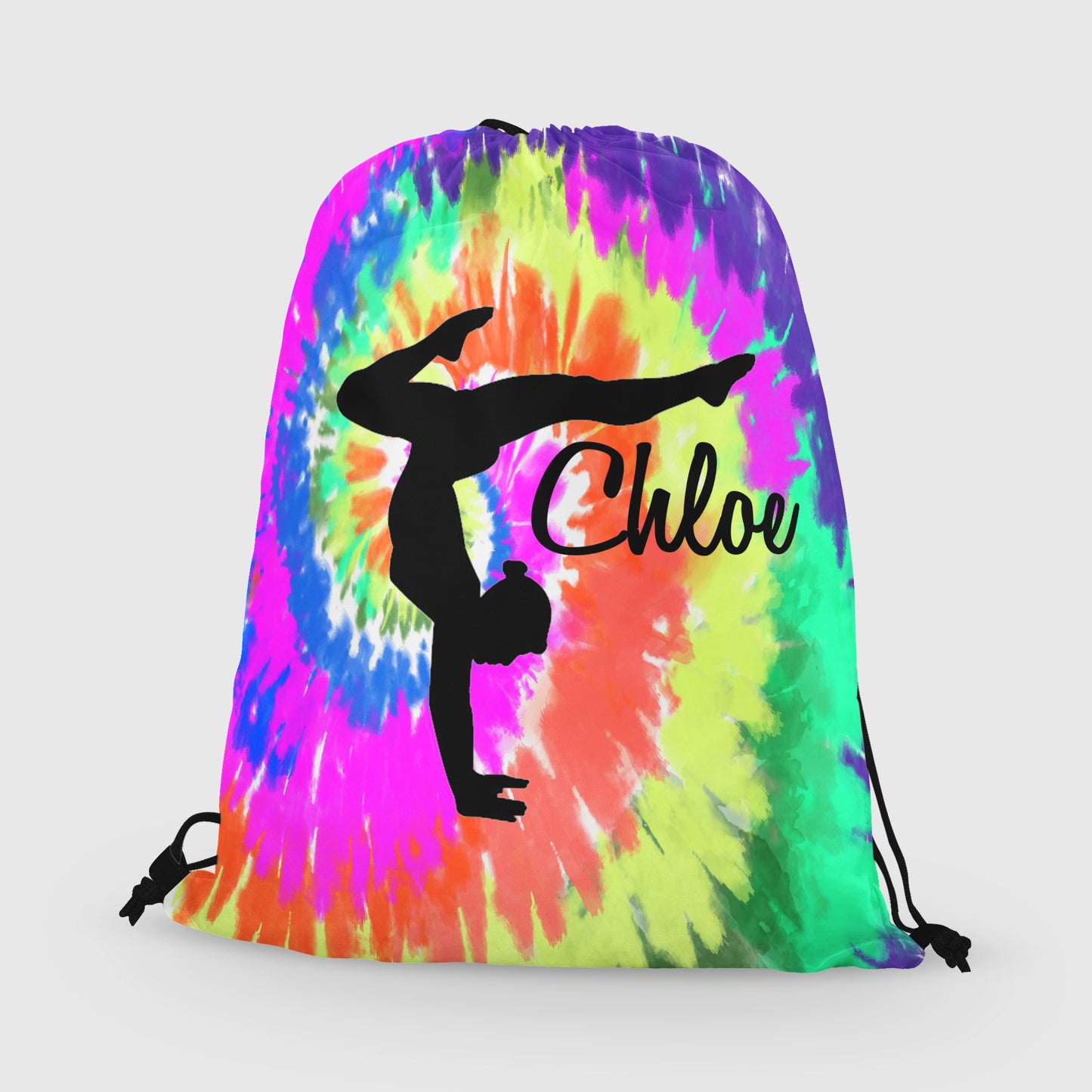 Personalized Gymnast Drawstring Bag, Custom Gymnast Beam Drawstring Backpack Bag