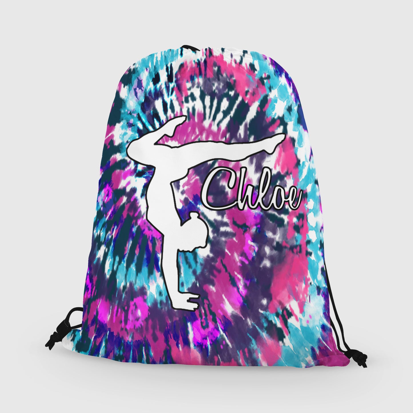 Personalized Gymnast Drawstring Bag, Custom Gymnast Beam Drawstring Backpack Bag