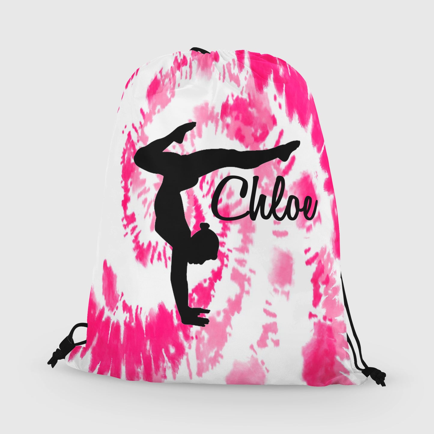 Personalized Gymnast Drawstring Bag, Custom Gymnast Beam Drawstring Backpack Bag