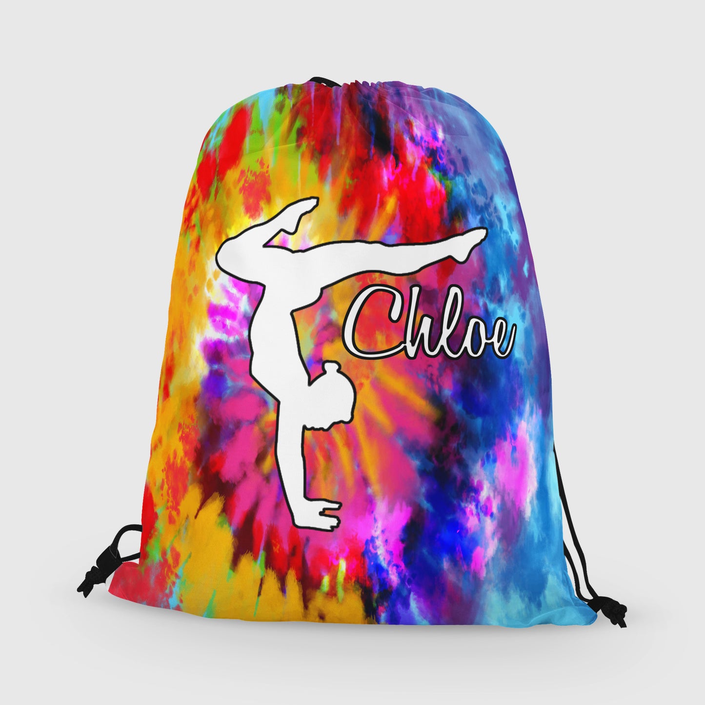 Personalized Gymnast Drawstring Bag, Custom Gymnast Beam Drawstring Backpack Bag