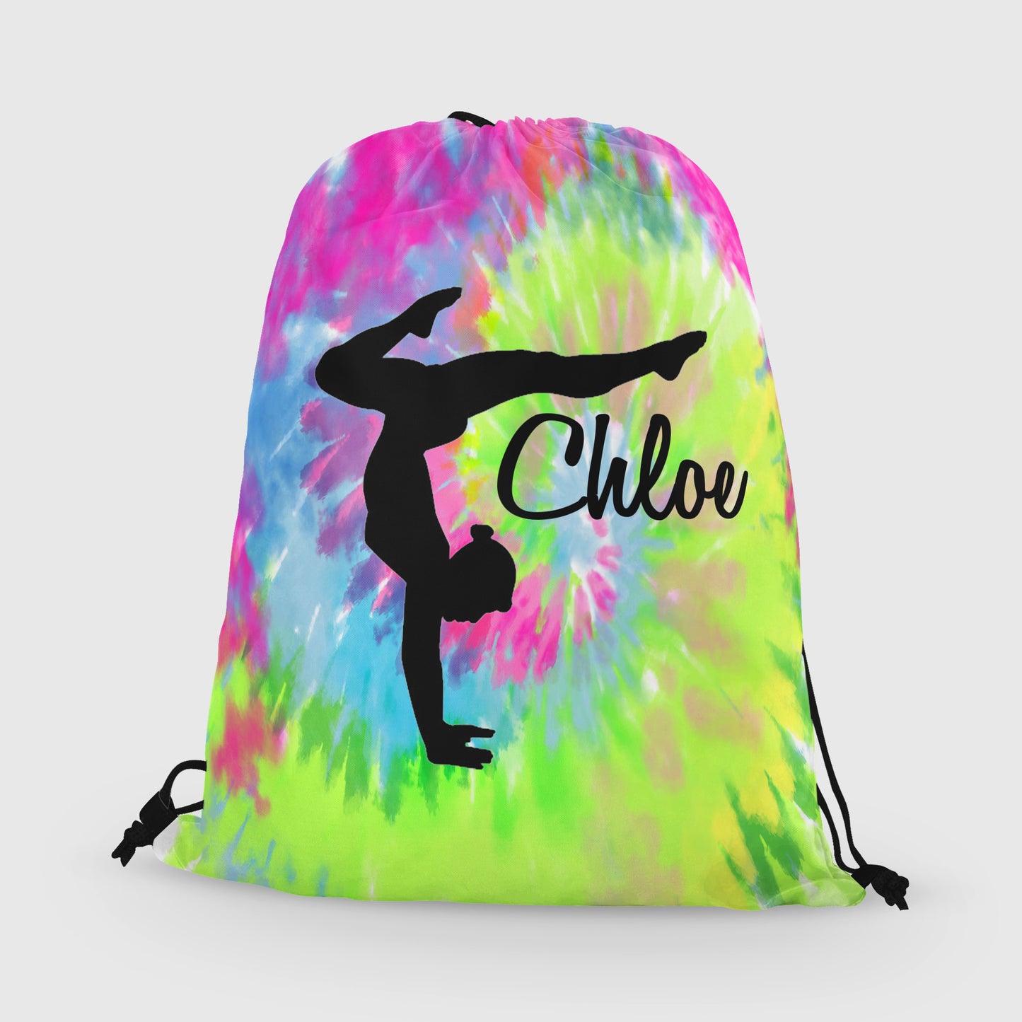 Personalized Gymnast Drawstring Bag, Custom Gymnast Beam Drawstring Backpack Bag