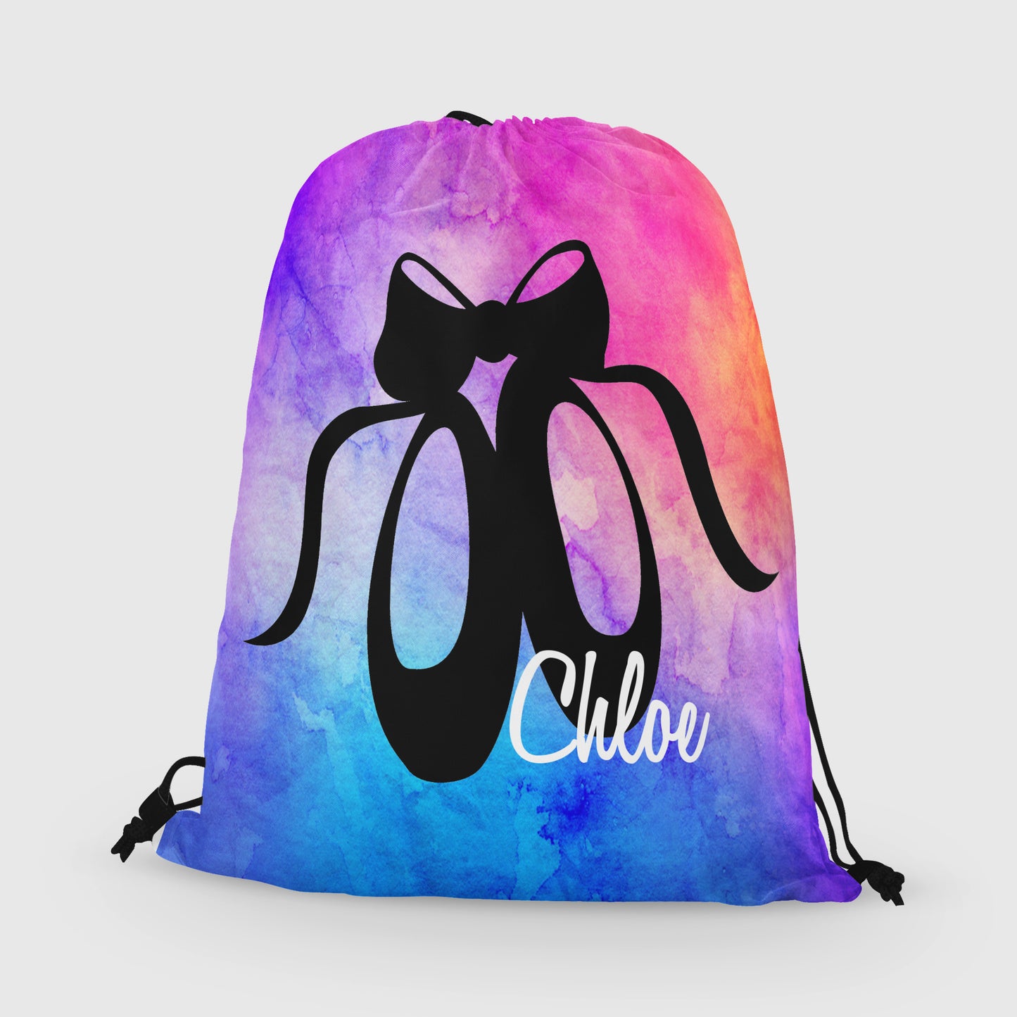 Personalized Ballet Drawstring Bag, Custom Dancer Drawstring Backpack Bag