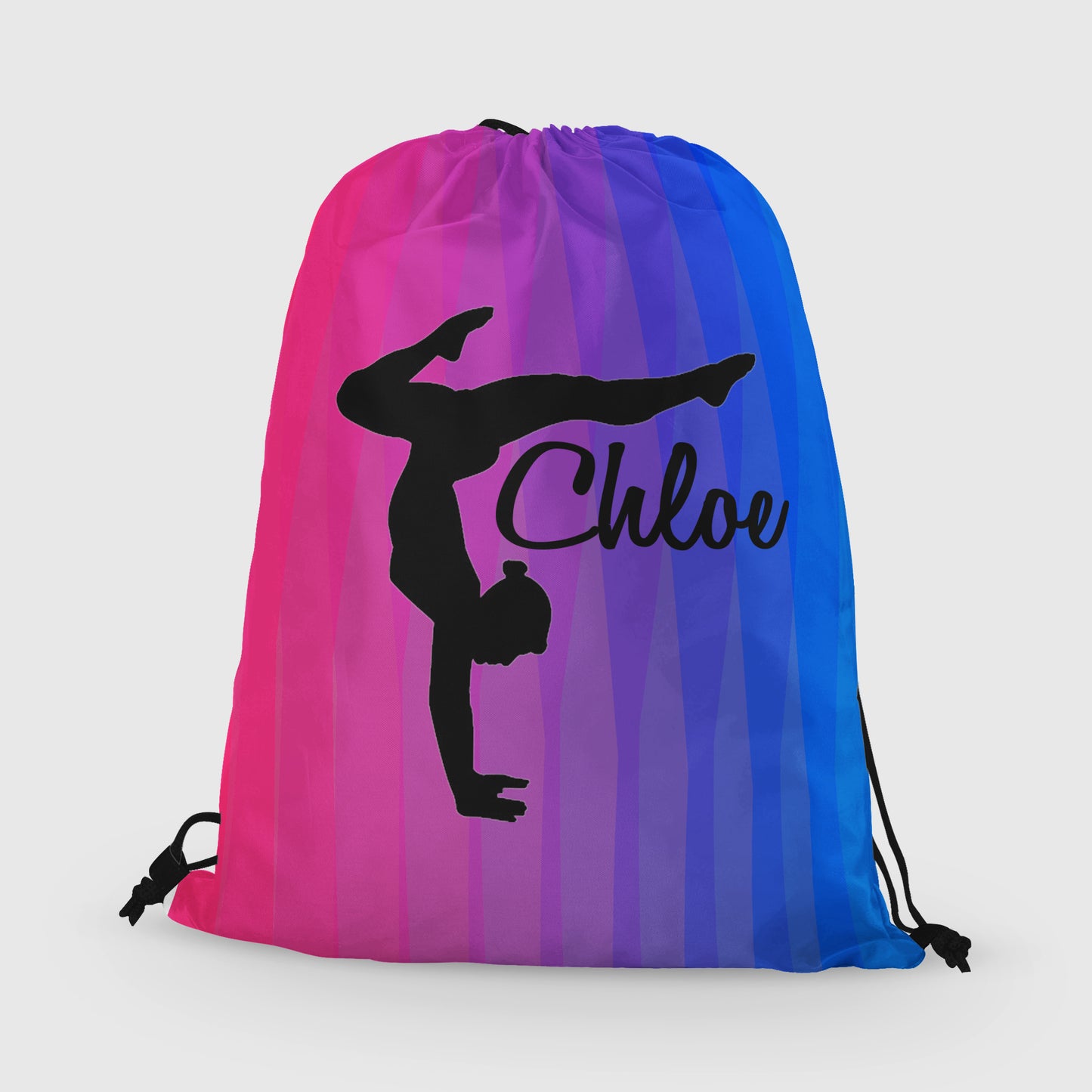 Personalized Gymnast Drawstring Bag, Custom Gymnast Beam Drawstring Backpack Bag