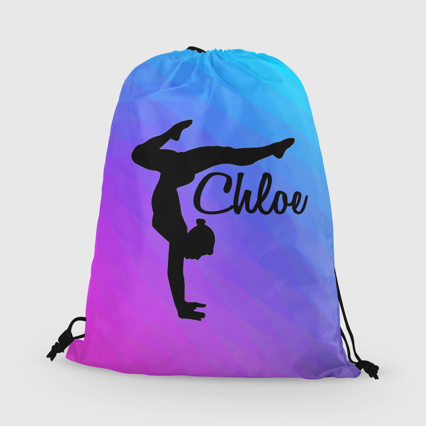 Personalized Gymnast Drawstring Bag, Custom Gymnast Beam Drawstring Backpack Bag