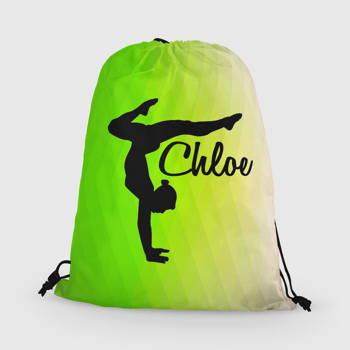 Personalized Gymnast Drawstring Bag, Custom Gymnast Beam Drawstring Backpack Bag