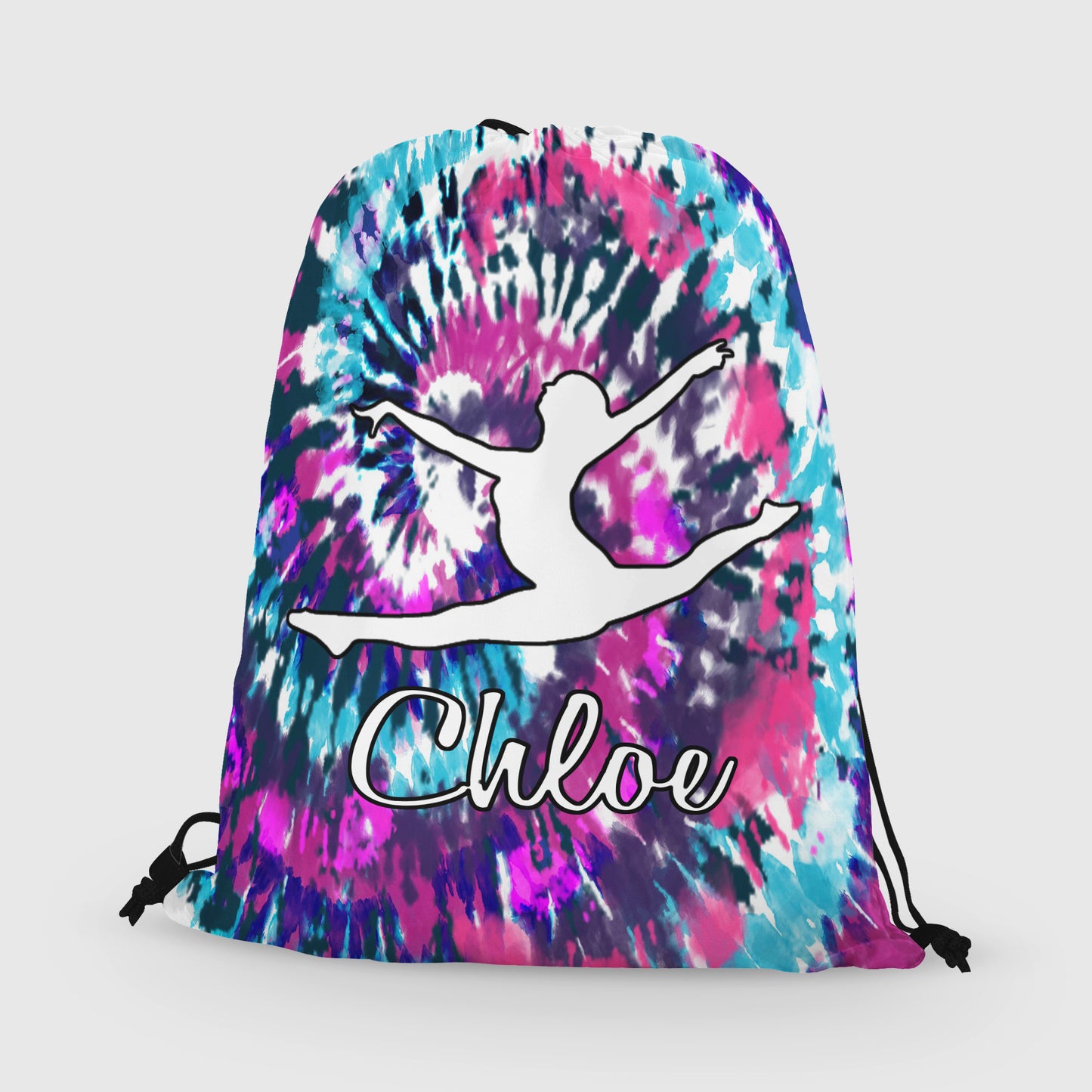 Personalized Gymnast Drawstring Bag, Custom Gymnast Leaping Beam Drawstring Backpack Bag