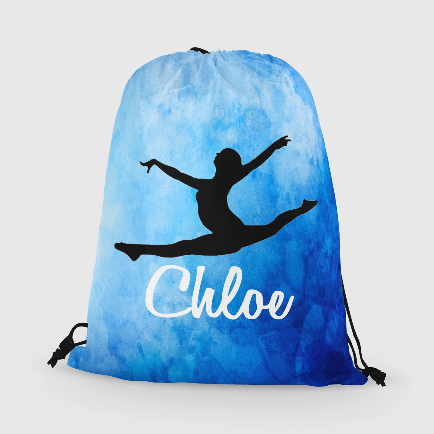 Personalized Gymnast Drawstring Bag, Custom Gymnast Leaping Beam Drawstring Backpack Bag