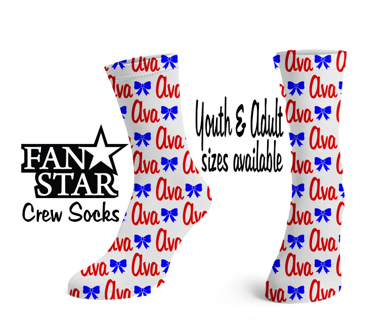 Personalized Bow Crew Socks