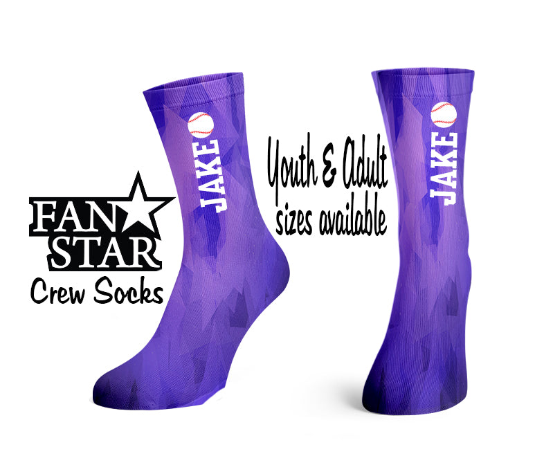 Personalized Prism Baseball Crew Socks