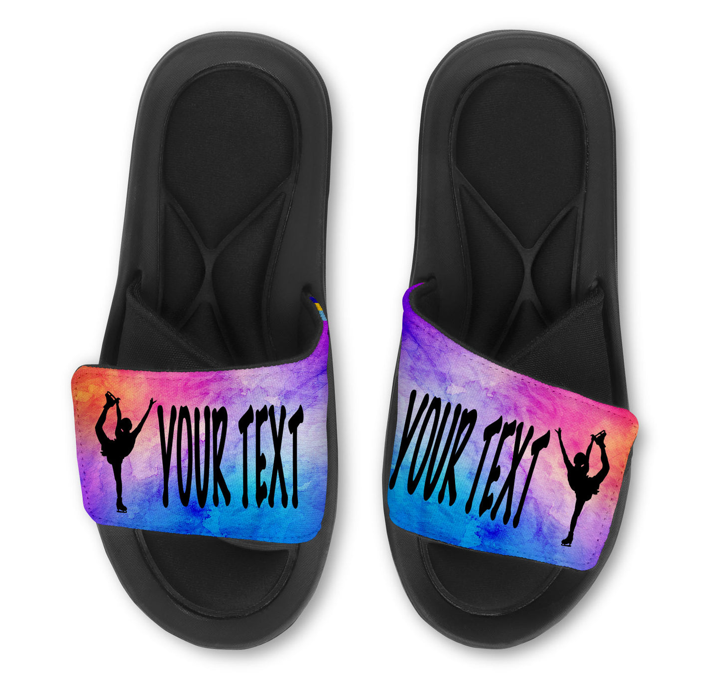 Skater Leg Up Custom Slides / Sandals - Watercolor