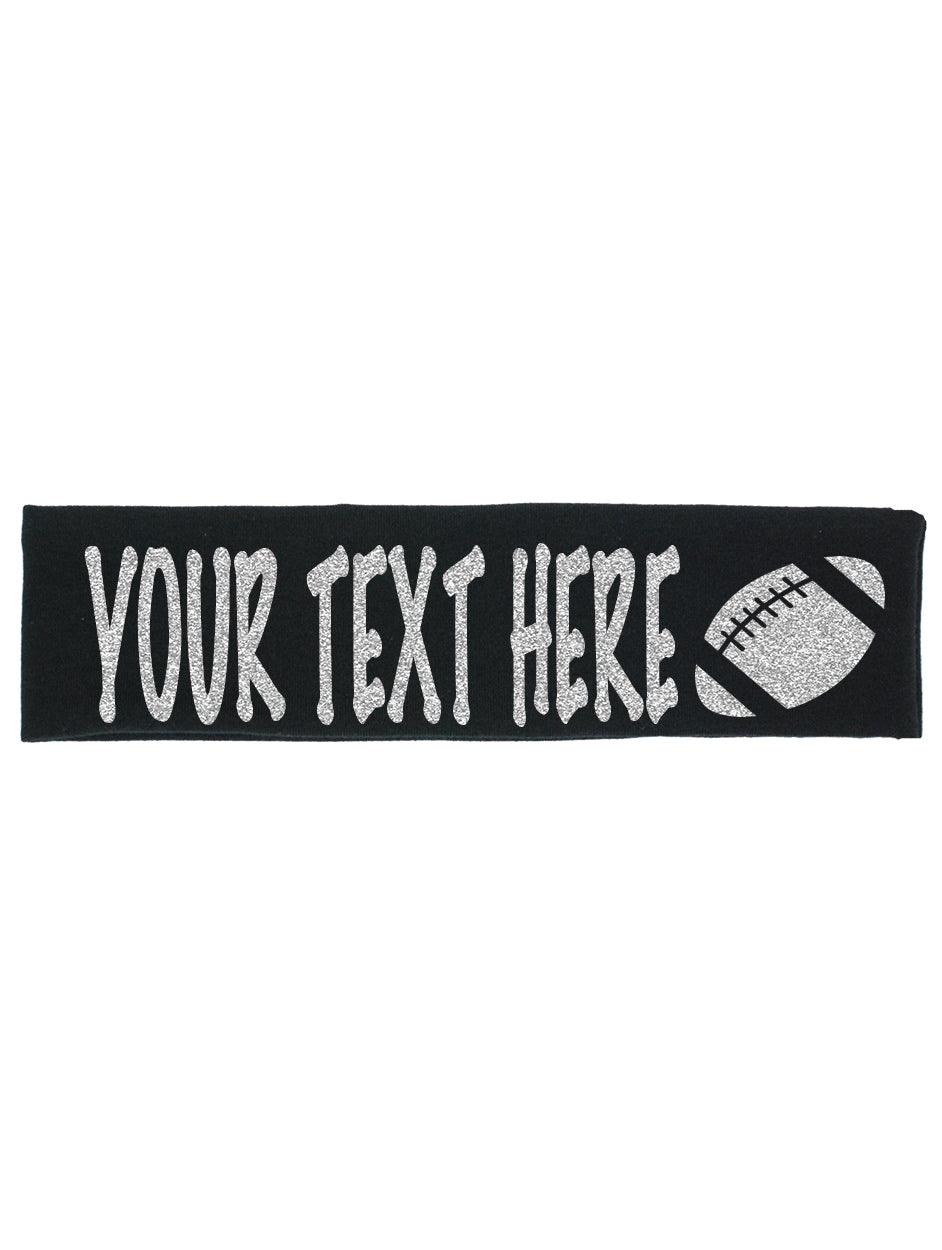 Custom Football Headband (Cotton/Lycra) - Sparkle Letters!