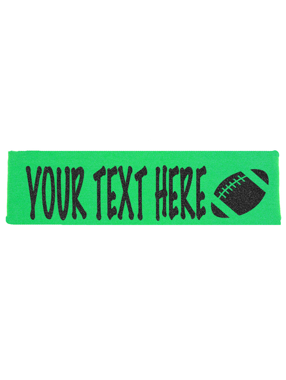 Custom Football Headband (Cotton/Lycra) - Sparkle Letters!