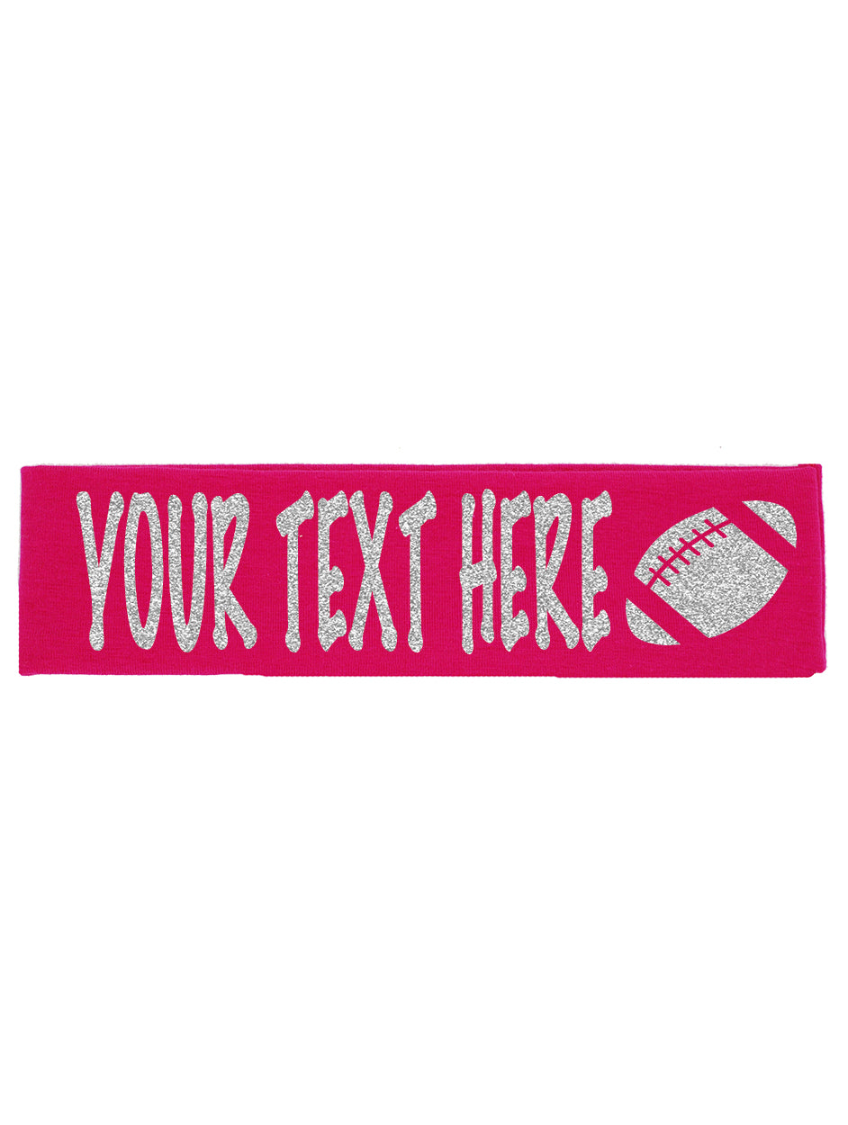 Custom Football Headband (Cotton/Lycra) - Sparkle Letters!