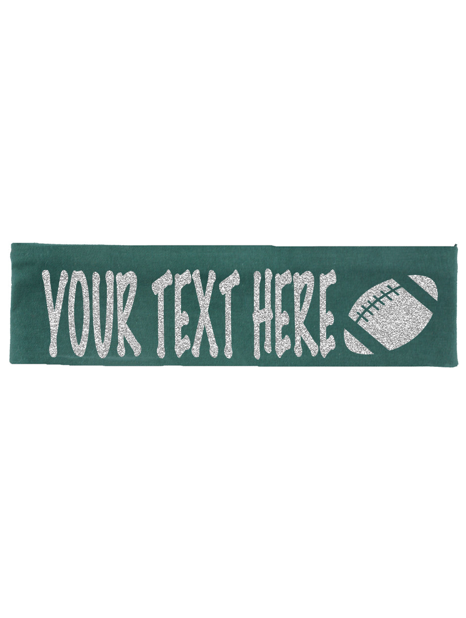 Custom Football Headband (Cotton/Lycra) - Sparkle Letters!